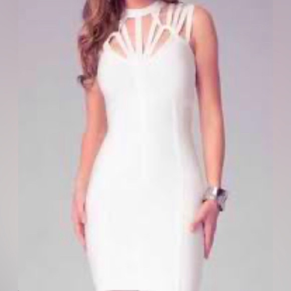 bebe Dresses & Skirts - NWOT bebe White Midi Bandage Dress Small